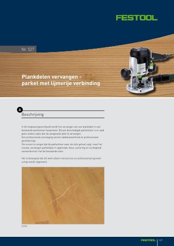 Plankdelen vervangen - parket met lijmvrije verbinding - Festool