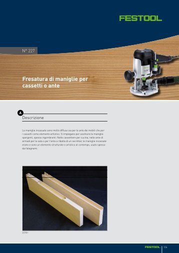 Fresatura di maniglie per cassetti o ante - Festool