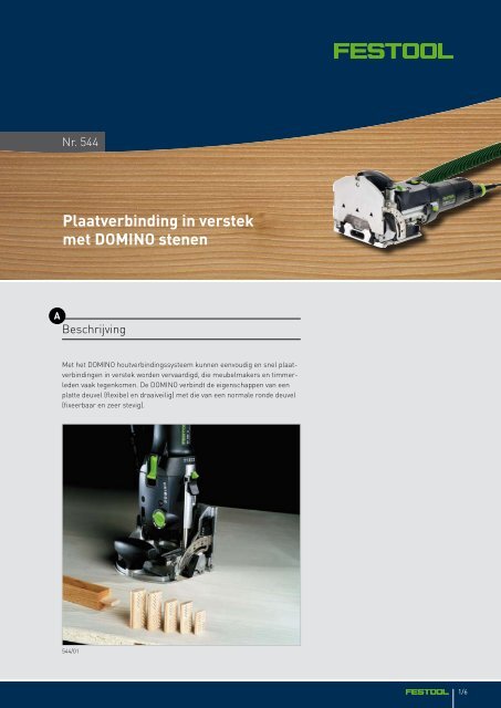 Plaatverbinding in verstek met DOMINO stenen - Festool