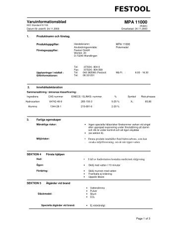 Varuinformation - Festool