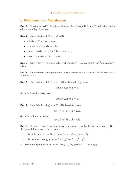 Partition Und Relation Übungen Pdf – TSMA