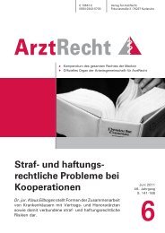 Straf- und haftungs- rechtliche Probleme bei ... - Arztrecht