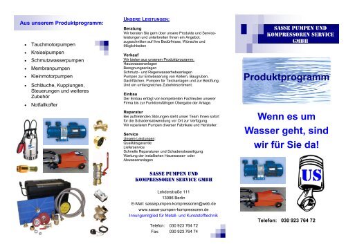 Pumpen - Sasse Pumpen und Kompressoren Service GmbH