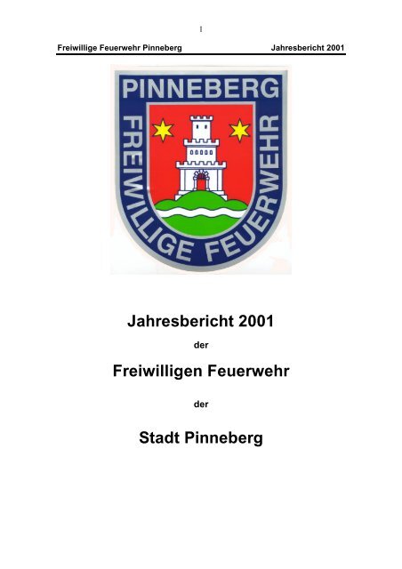 Jahresbericht 2001 - Freiwillige Feuerwehr Pinneberg