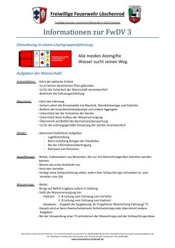 Informationen zur FwDV 3 - Feuerwehren der Gemeinde Eichenzell