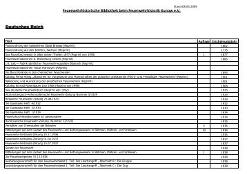 Deutsches Reich Feuerwehrhistorische Bibliothek beim ...