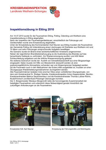 KREISBRANDINSPEKTION Inspektionsübung in Etting 2010