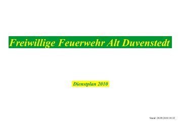 IV. Quartal - Freiwillige Feuerwehr Alt Duvenstedt