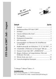 FFF-Info 4/2007: Juli – August - Freiburger Faltboot Fahrer e.V.