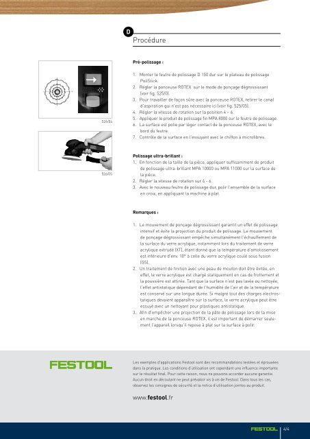 Polissage de verre acrylique - Festool