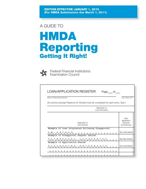 Hmda Summary Of Reportable Data Chart