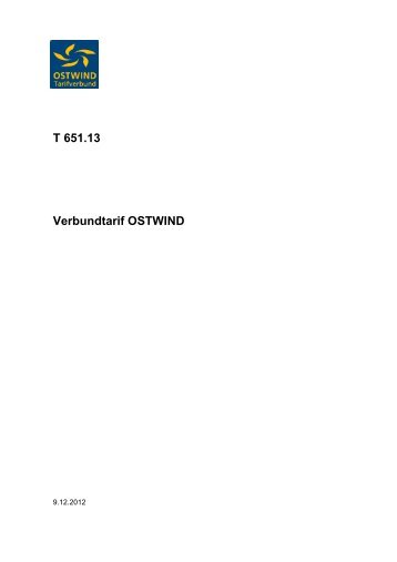 T 651.13 Verbundtarif OSTWIND - SBB
