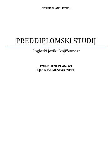 PREDDIPLOMSKI STUDIJ