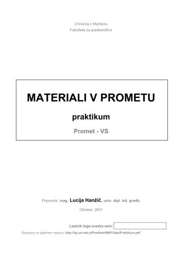 1. vaja - Fakulteta za gradbeništvo - Univerza v Mariboru