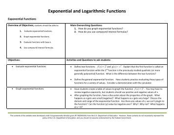 Exponential and Logartihmic Functions