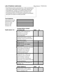 Liite 2 Pakolliset vaatimukset Diaarinumero: 79/H29/2012 ...