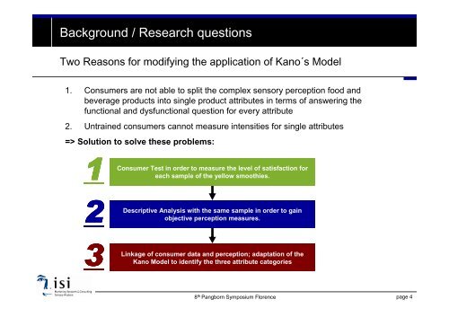 application of the kano model to sensory ...