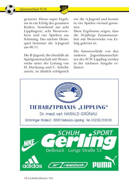 Grubebachkurier Nr. 182 - FC Westerloh-Lippling