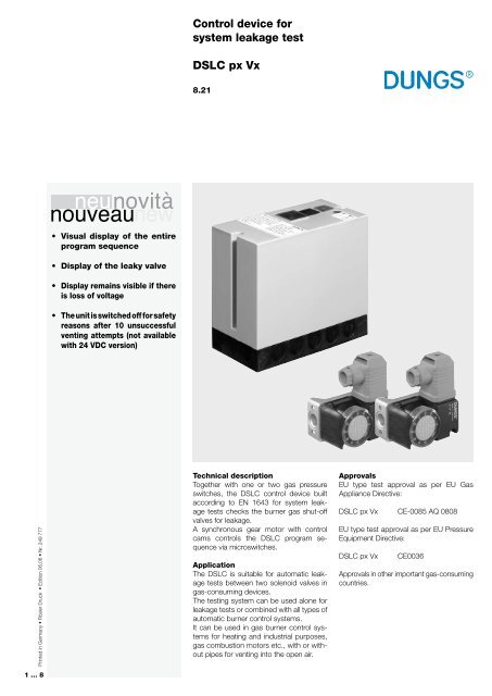 Control device for system leakage test DSLC px Vx - fh-teknik a/s