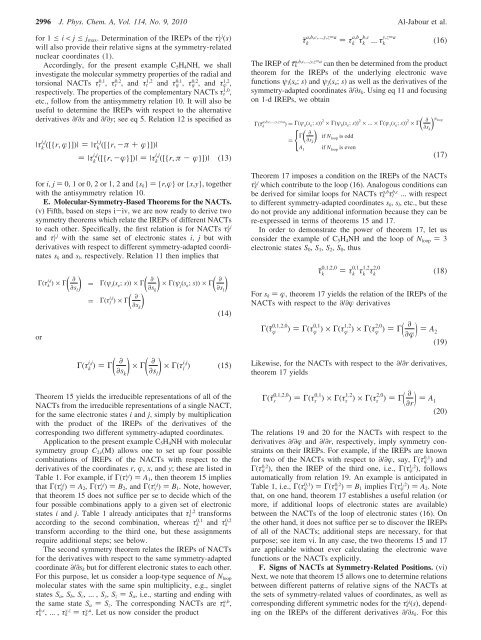 Molecular Symmetry Properties of Conical Intersections and ...