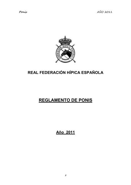 REGLAMENTO DE PONIS - federación de hípica de la comunidad ...