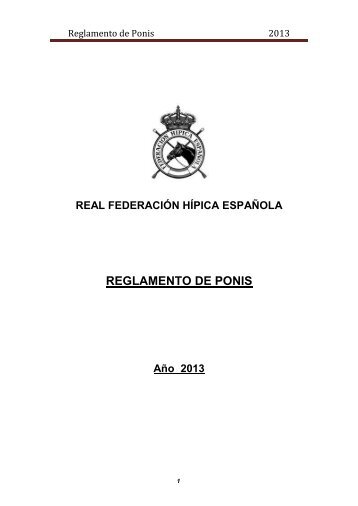 Reglamento de Ponis 2013 - Federación Hípica de Madrid