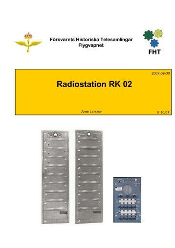 Radiostation RK 02 - Försvarets Historiska Telesamlingar,FHT