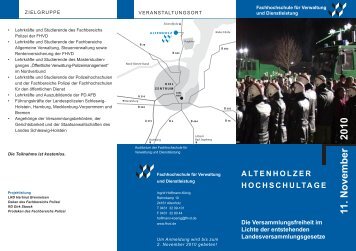 11. November 2010 - FHVD - Fachhochschule für Verwaltung und ...