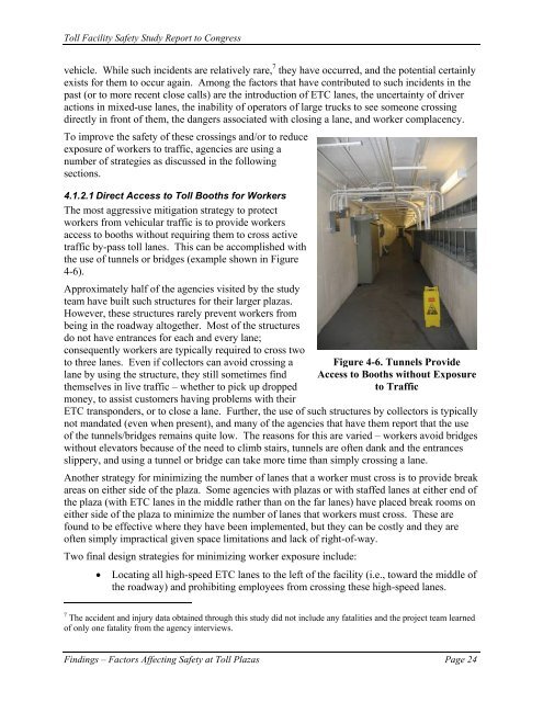 Toll Facility Safety Study Report to Congress - About