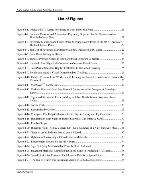 Toll Facility Safety Study Report to Congress - About