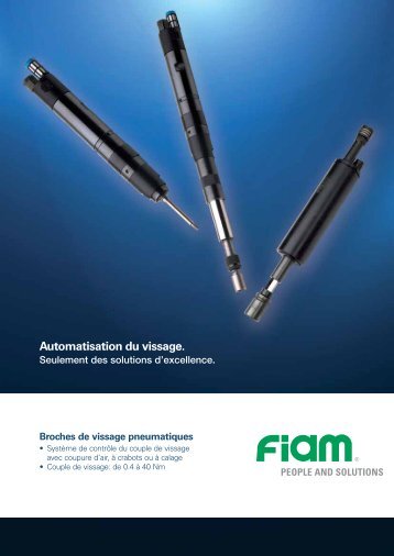 Automatisation du vissage. - Fiam