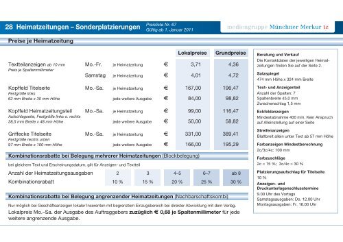 Preisliste 2011