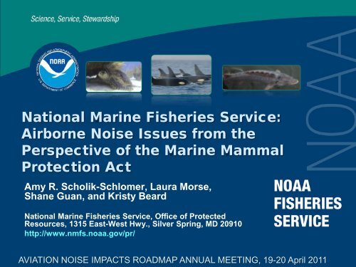 National Marine Fisheries Service: Airborne Noise Issues ... - FICAN