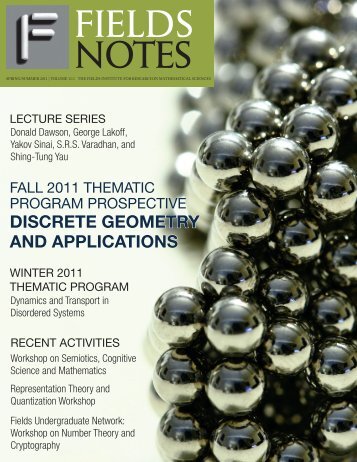 DISCRETE GEOMETRY AND APPLICATIONS - Fields Institute ...