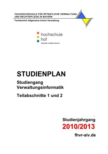Studienplan für den Studienjahrgang 2010/2013 - FHVR AIV