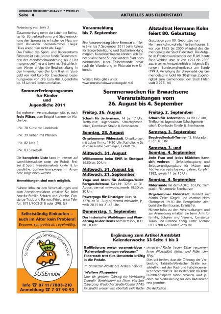 Publ filderstadt Issue kw34 Page 1 - Stadt Filderstadt