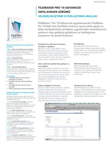 fılemaker pro 10 advanced orta avrupa sürümü - FileMaker