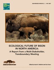 ecological future of bison in north america - American Bison Society