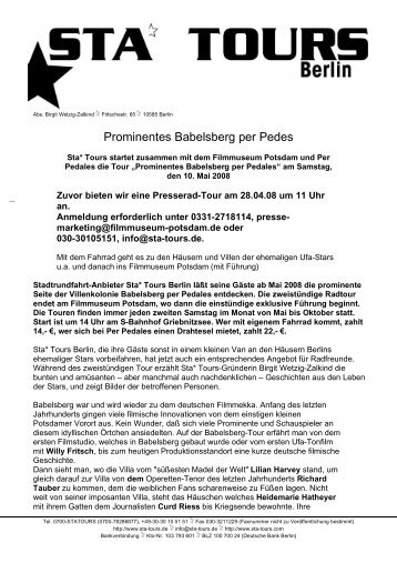 Prominentes Babelsberg per Pedes - Filmmuseum Potsdam