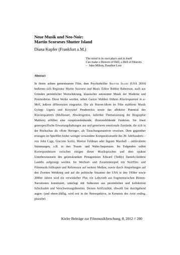 Martin Scorseses Shutter Island Diana Kupfer - Kieler Gesellschaft ...