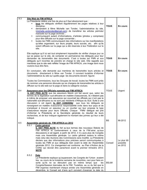 proces-verbal de la deuxieme seance de l'assemblee ... - fim africa