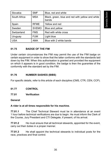 2012 FIM Technical Rules Motocross