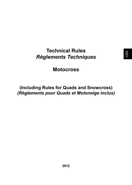 2012 FIM Technical Rules Motocross