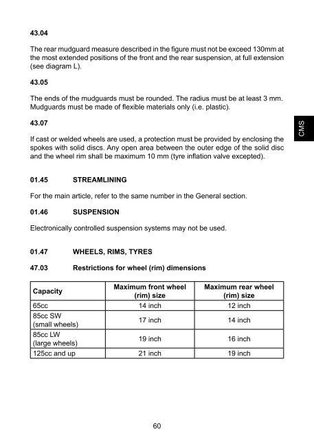 2012 FIM Technical Rules Motocross