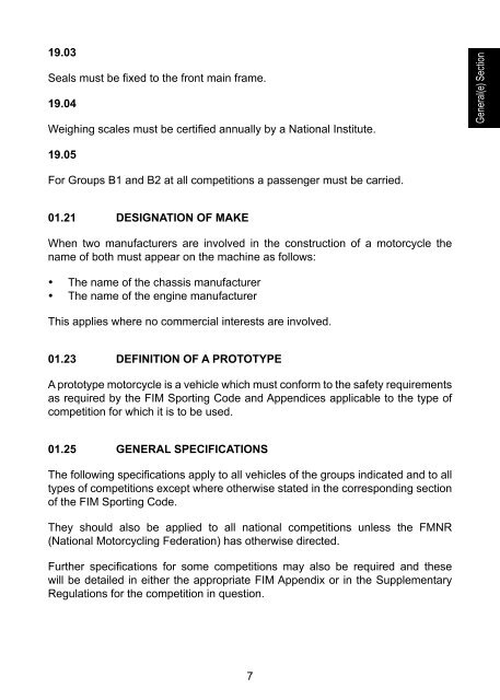 2012 FIM Technical Rules Motocross