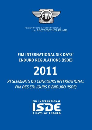 FIM INTERNATIONAL SIX DAYS' ENDURO REGULATIONS (ISDE ...