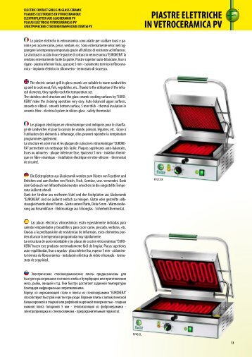 PIASTRE ELETTRICHE IN VETROCERAMICA PV - Fimar