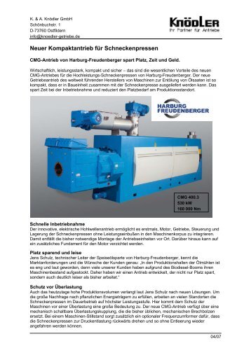 Serie 400 an Schneckenpresse - Autogard Kupplungen Gmbh