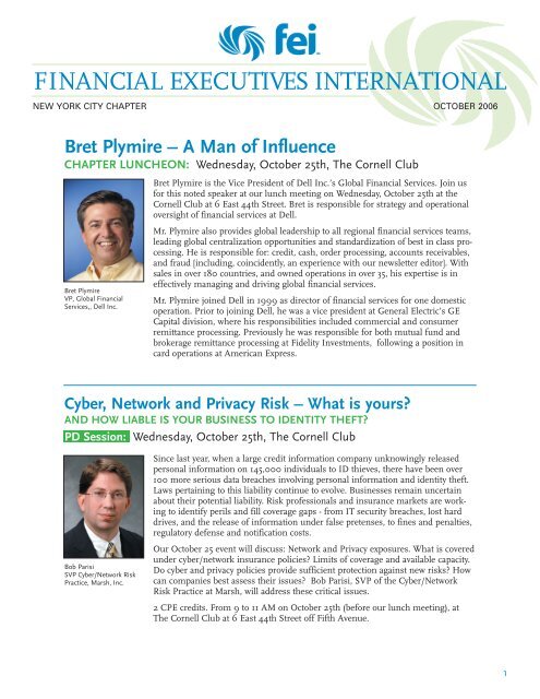 Bret Plymire - Financial Executives International
