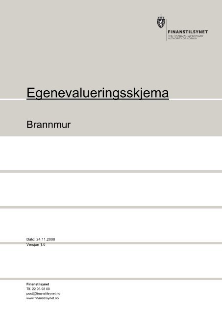 Egenevaluering brannmur (pdf) - Finanstilsynet